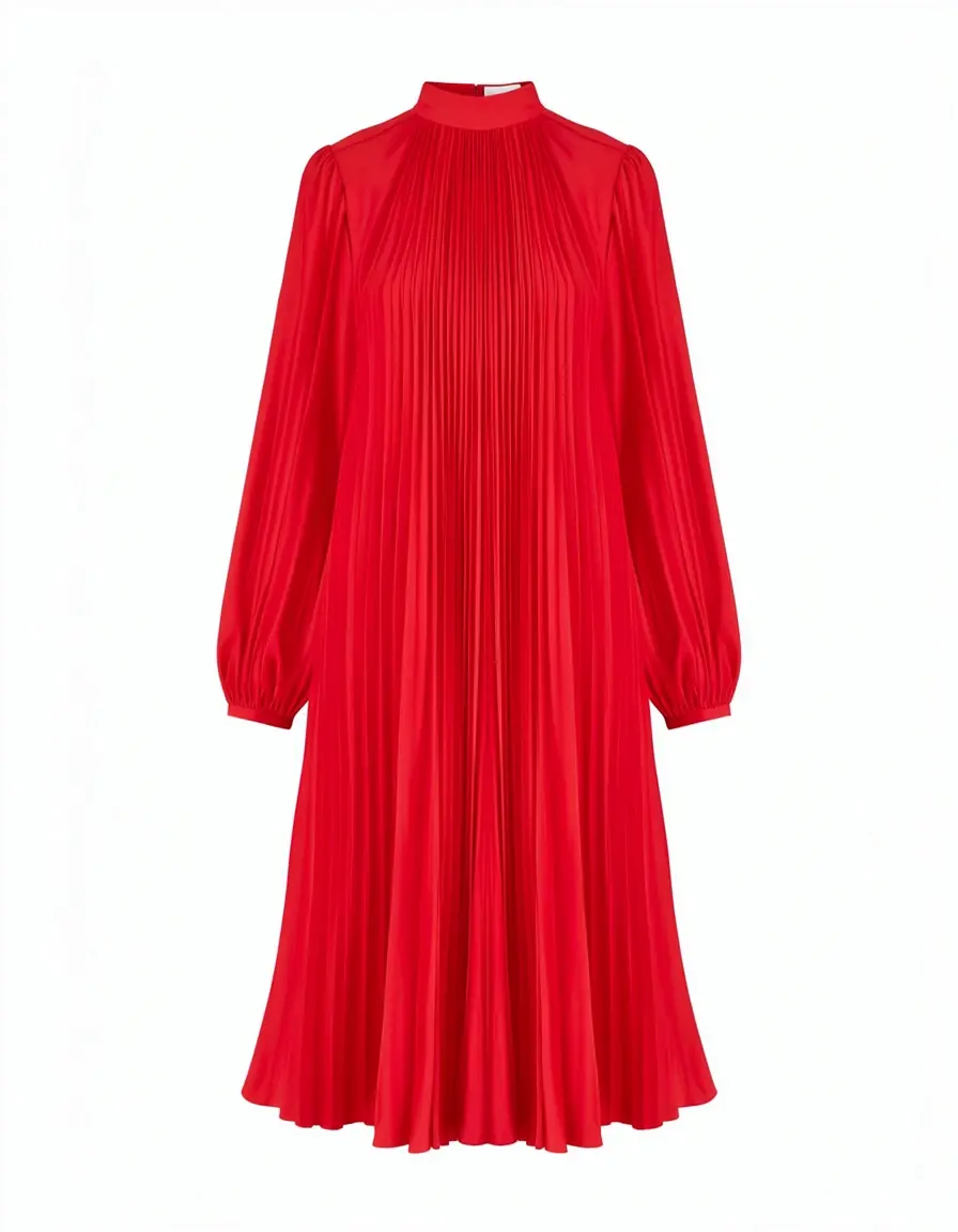 Rotes Taffeta Kleid festlich langer Arm
