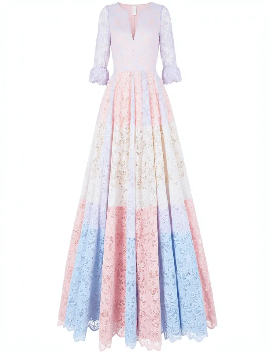Maxi Guest Lace Dress Pastel