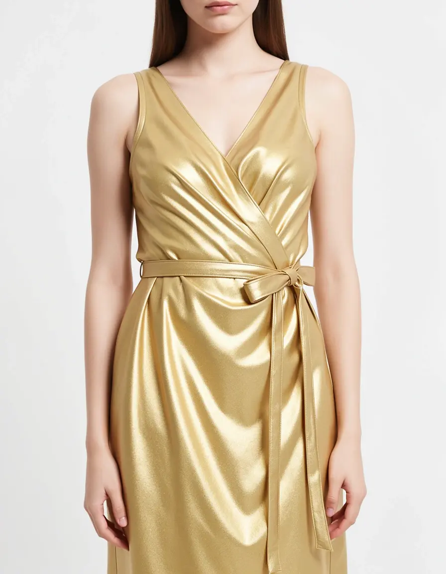 Gold Wrap Dress