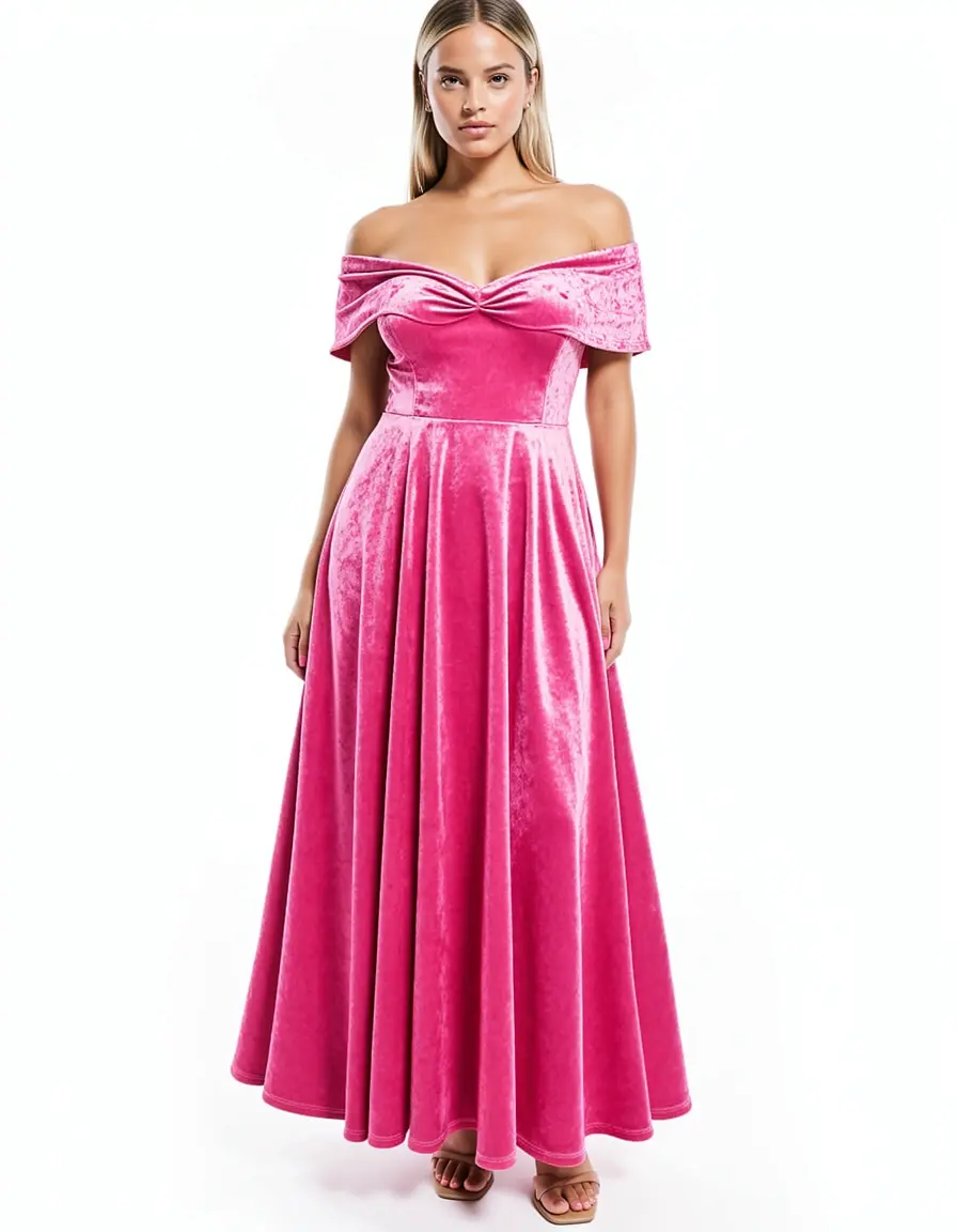 Pink Velvet Cocktail - Rosa Samtkleid