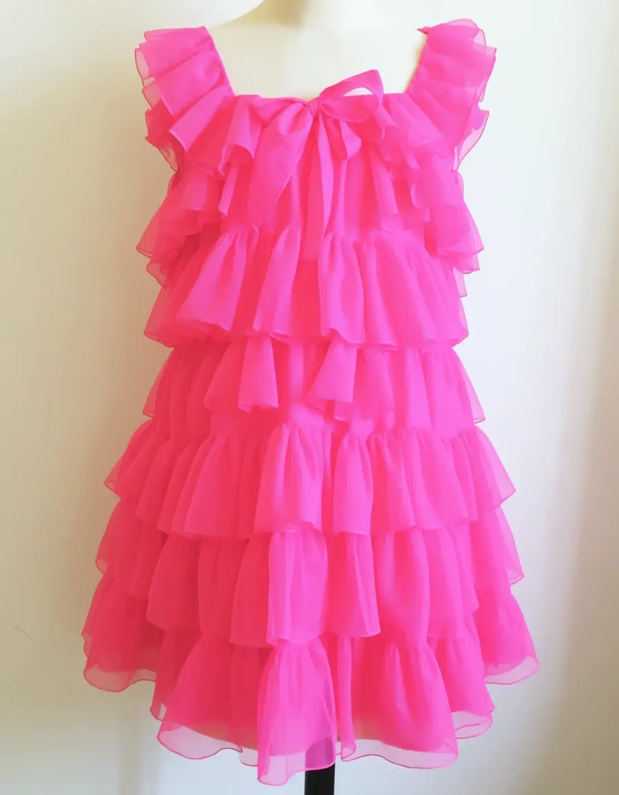Pink Organza Ruffle - Organzakleid mit Rüschen