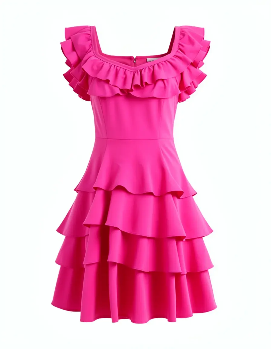 Promo Cocktail Dress in Pink mit Rüschen