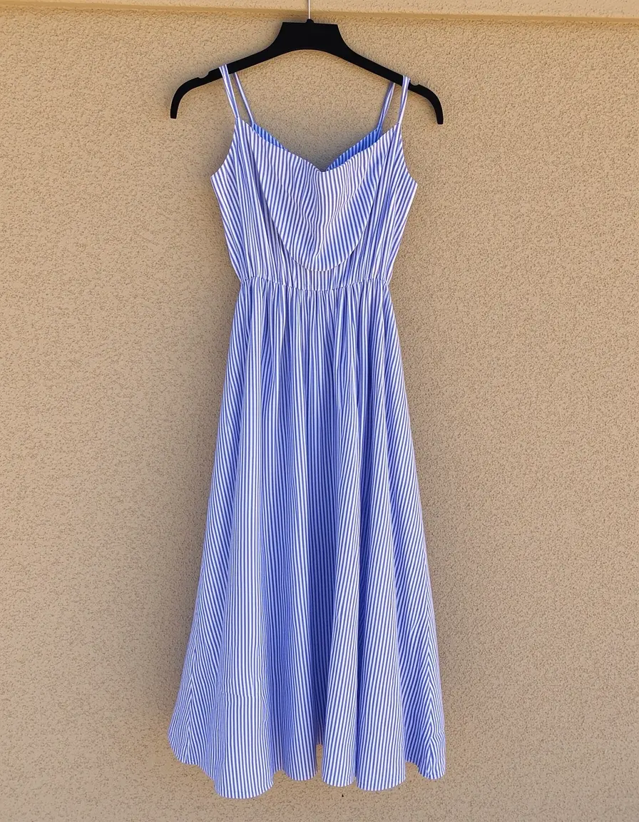Gestreiftes Baumwoll Sommerkleid Damen
