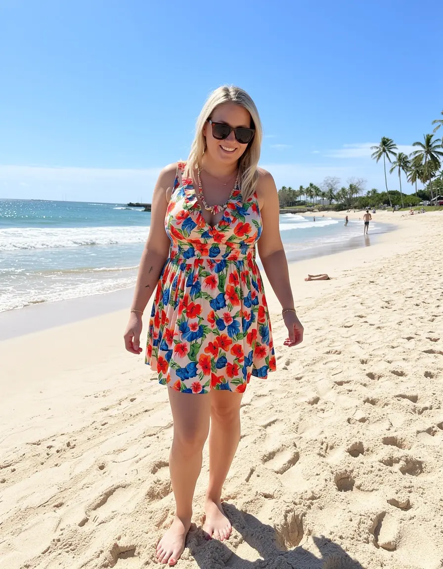 Florales Mini Sommerkleid Damen