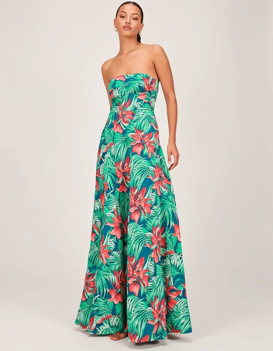 Trägerloses Maxi Sommerkleid Damen