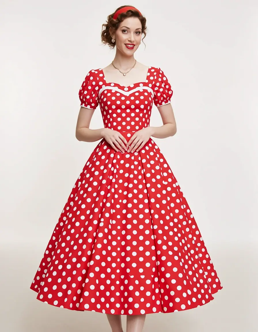 50s Style Petticoat Dress Polka Dot