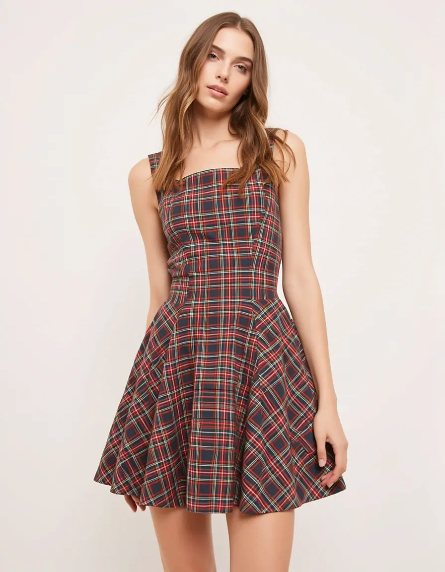 Plaid Petticoat Mini Dress