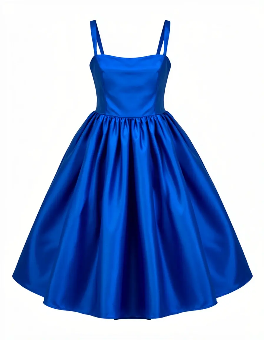 Satin Petticoat Dress Blue
