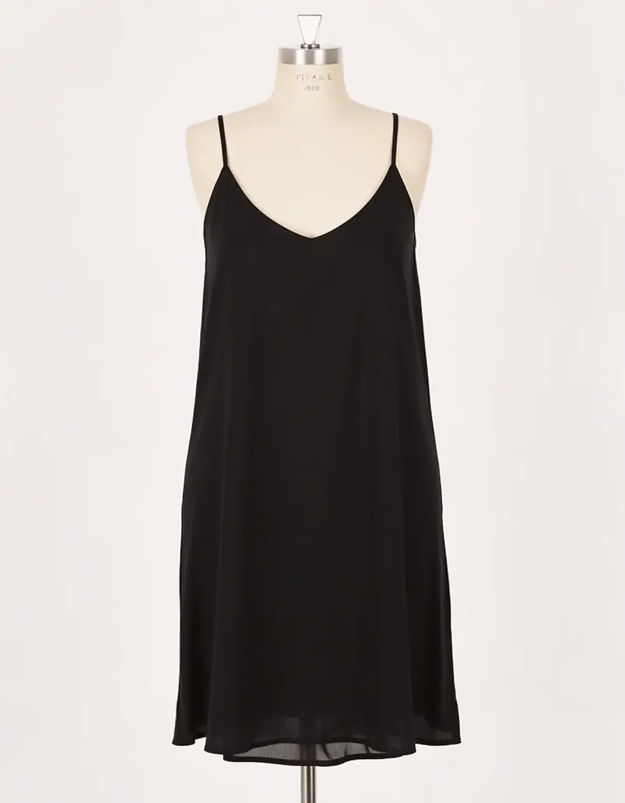 Schwarzes sexy Slip Dress mit Spaghettiträgern