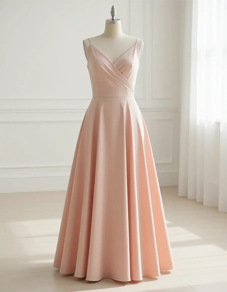 Zartrosa A-Linien Kleid für die zivile Trauung