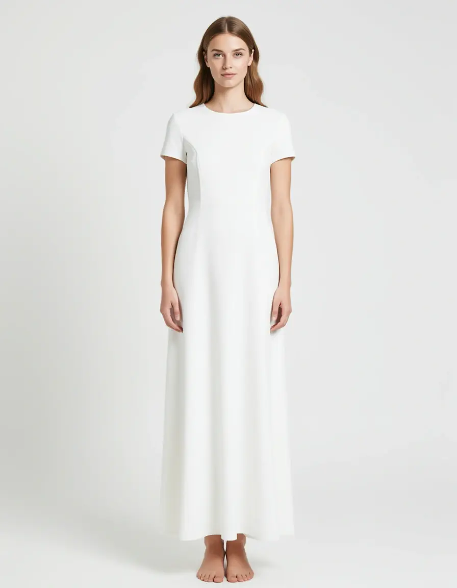 Pure White Midi Dress standesamt weißes kleid