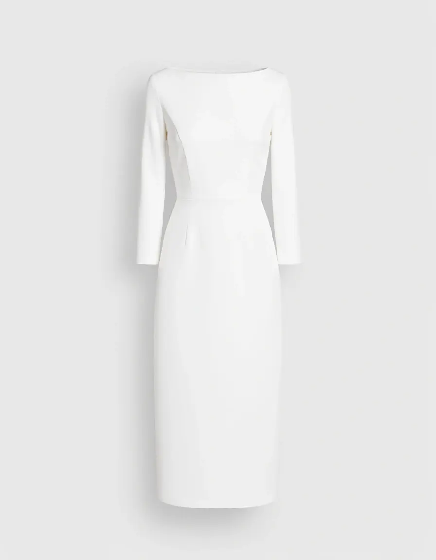 Minimalist White Sheath Kleid Standesamt