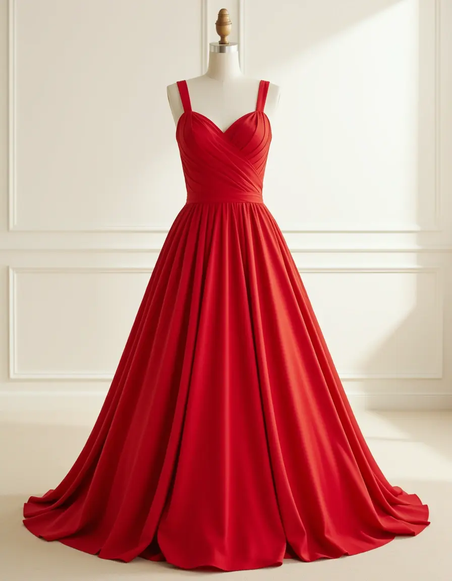Rotes Taft Ballkleid für festliche Anlässe