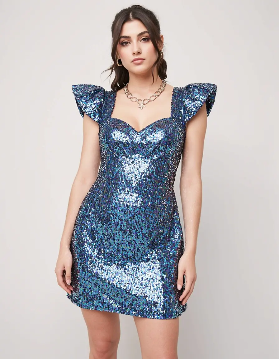 80s Sequin Vintage Mini Kleid