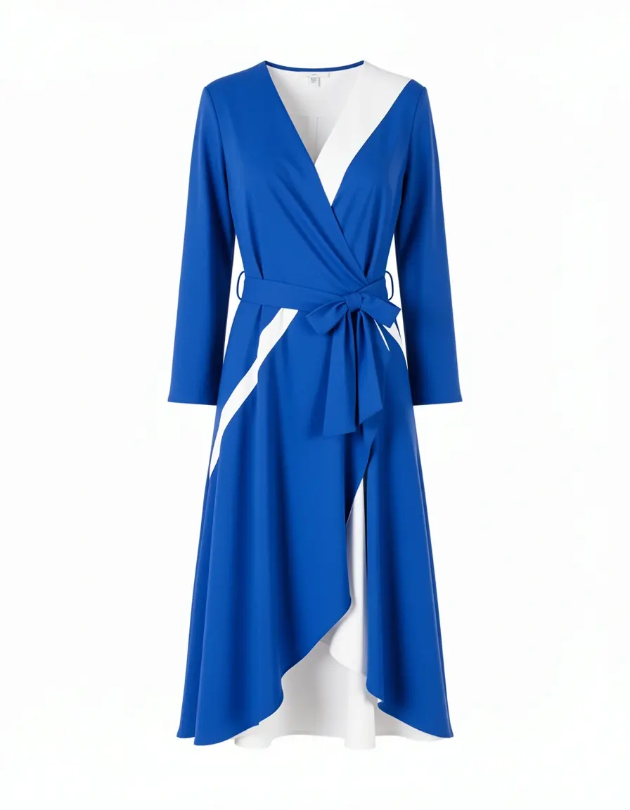 Wrap Blue White Dress Wickelkleid