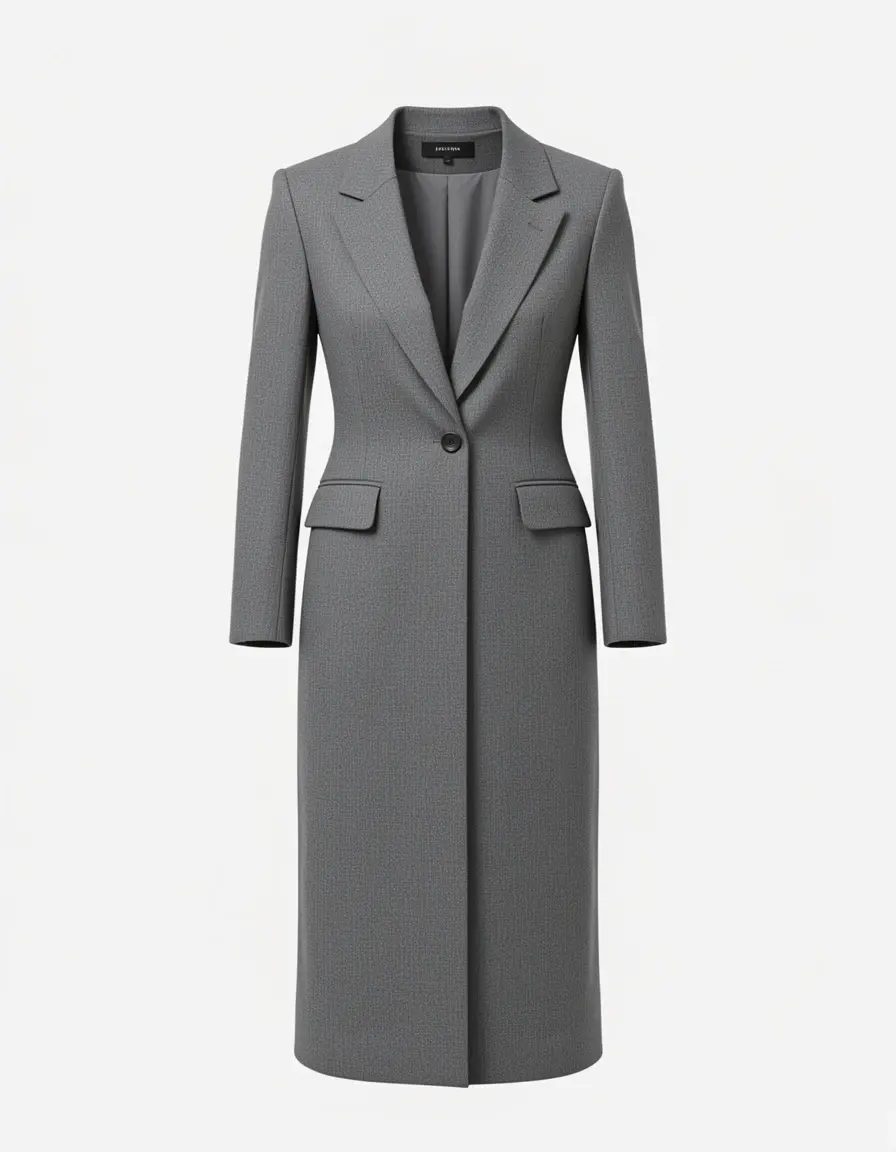 Graues Midi Blazerkleid Damen