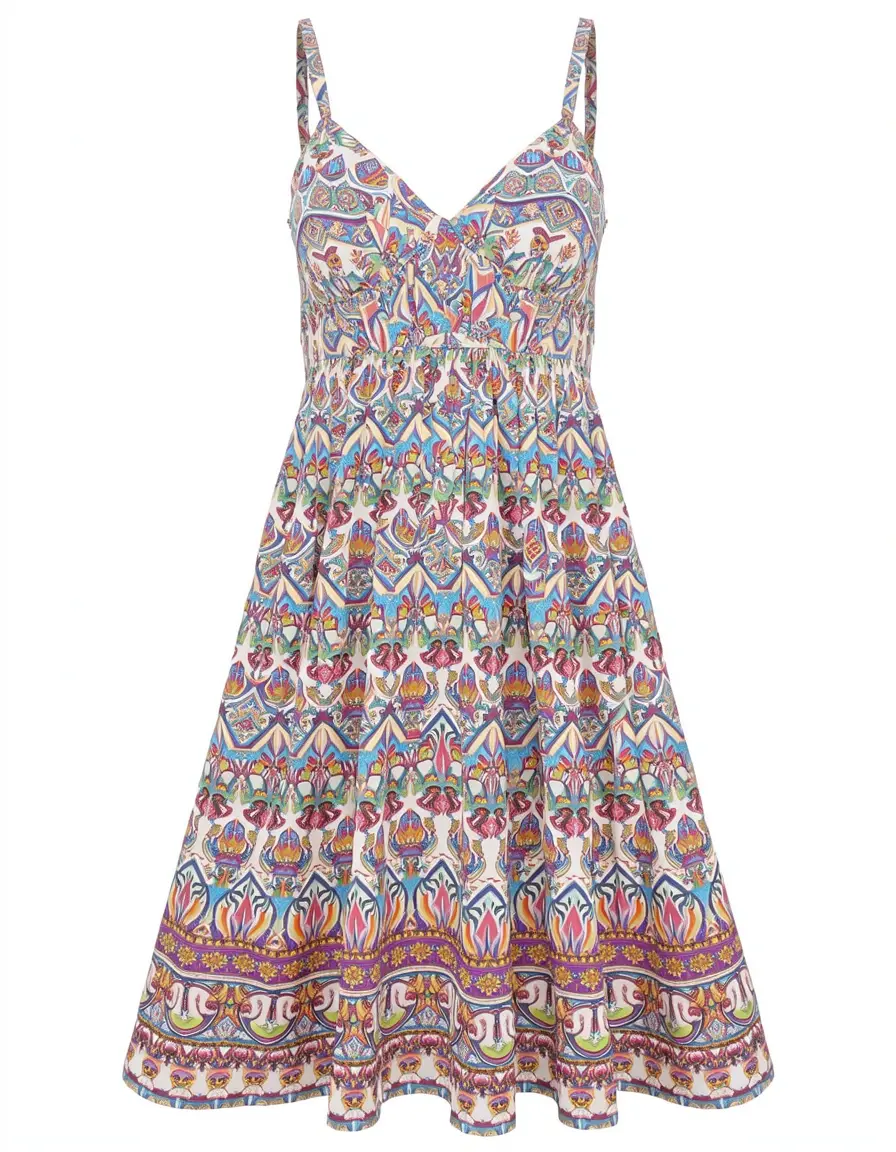 Buntes bedrucktes Chic Sundress mit Trägern