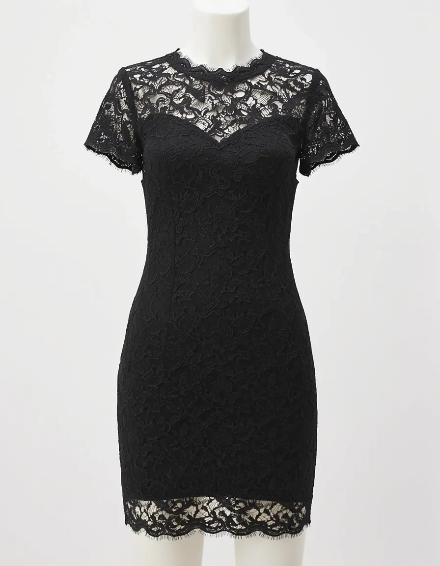 Schwarzes Cocktailkleid aus Spitze
