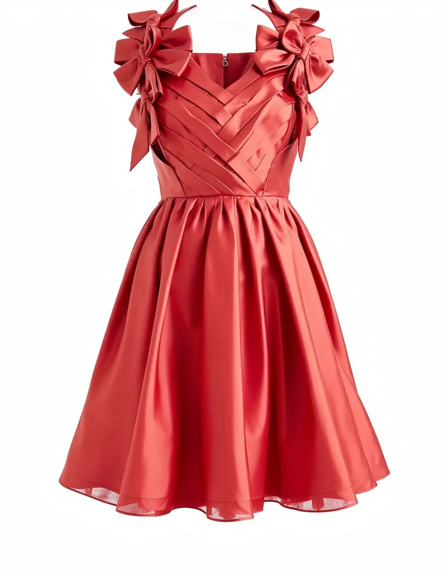 Mini-Kleid aus Taft mit Schleifen