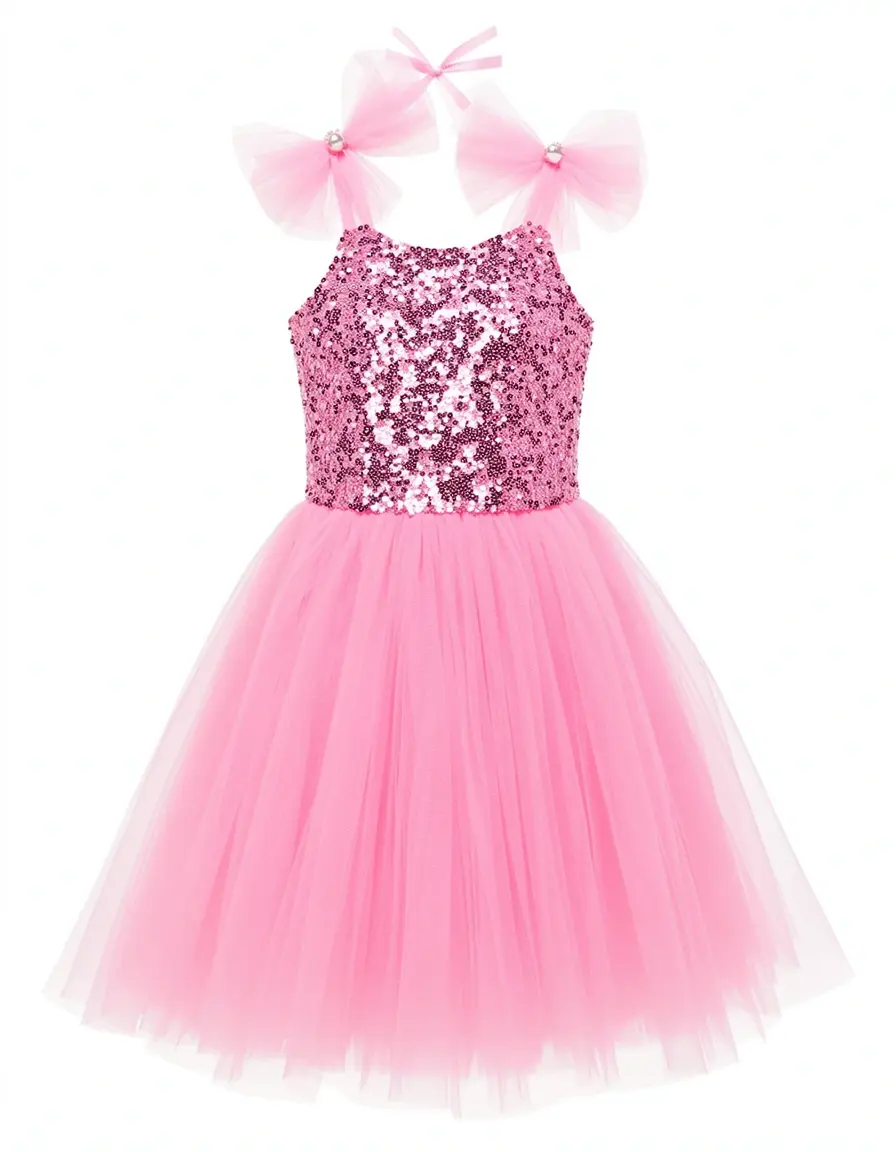 Joyful Pink Sequin festliches Kleid Mädchen