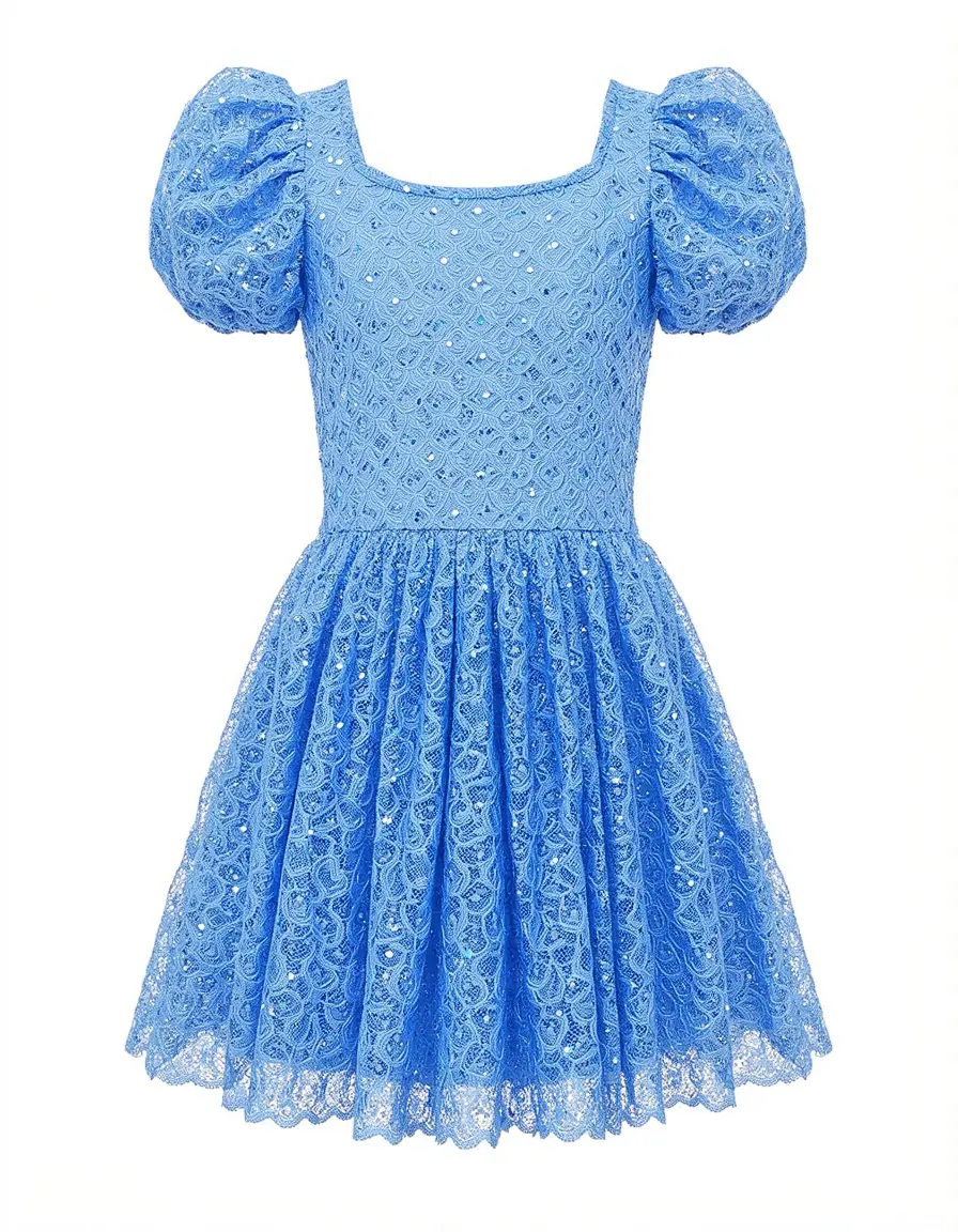 Sparkly Blue Lace festliches Kleid Mädchen