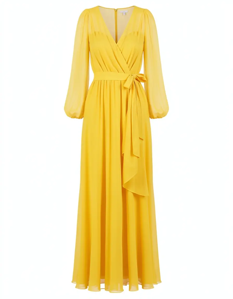 Yellow Chiffon festliches Kleid Mädchen