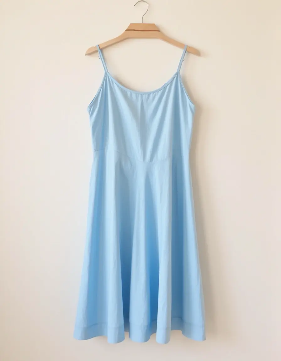 Pastel Blue Sundress mit dünnen Trägern