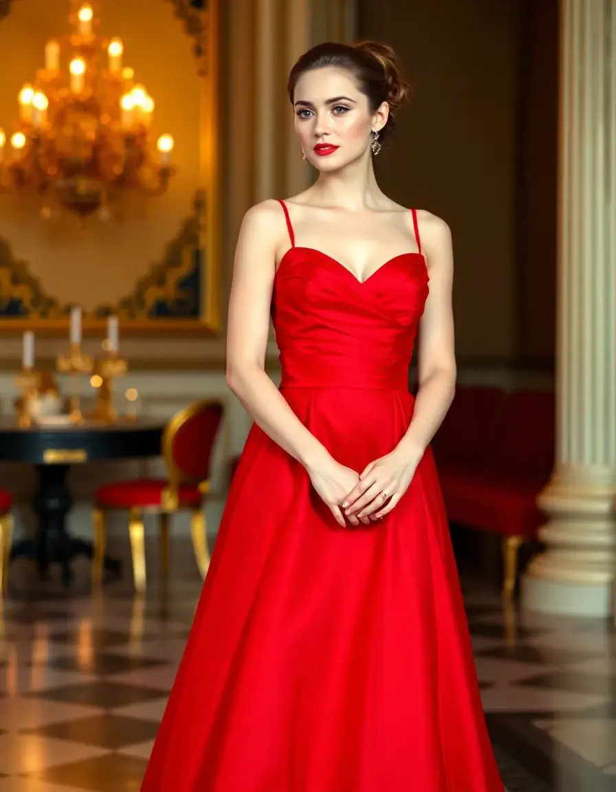 Taffeta Ball Gast Kleid in Rot