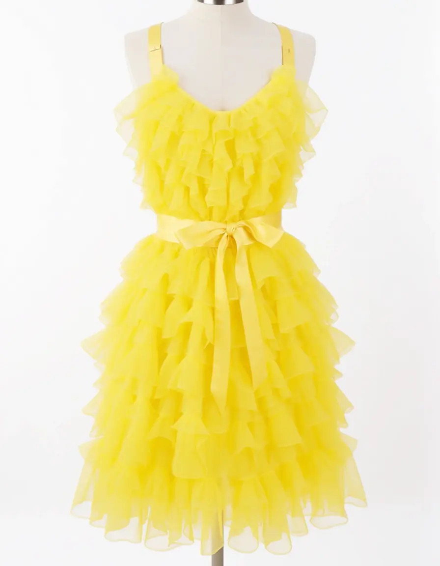 Fun Ruffled Organza Kleid Gelb
