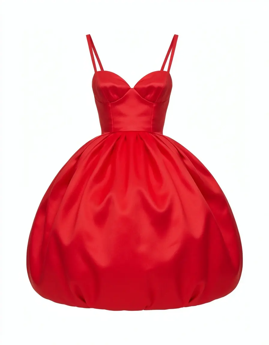 Bold Taffeta Ball Kleid Rot