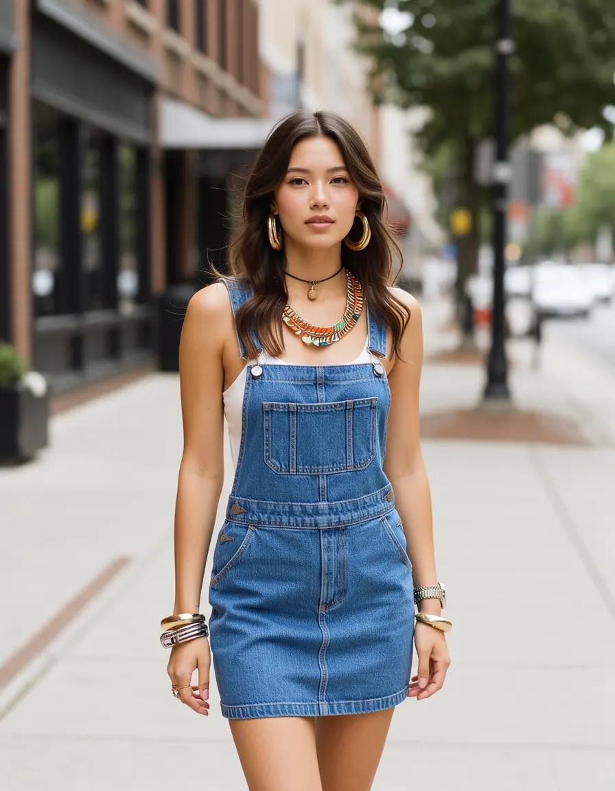 Kurzes Denim Minikleid für den Sommer