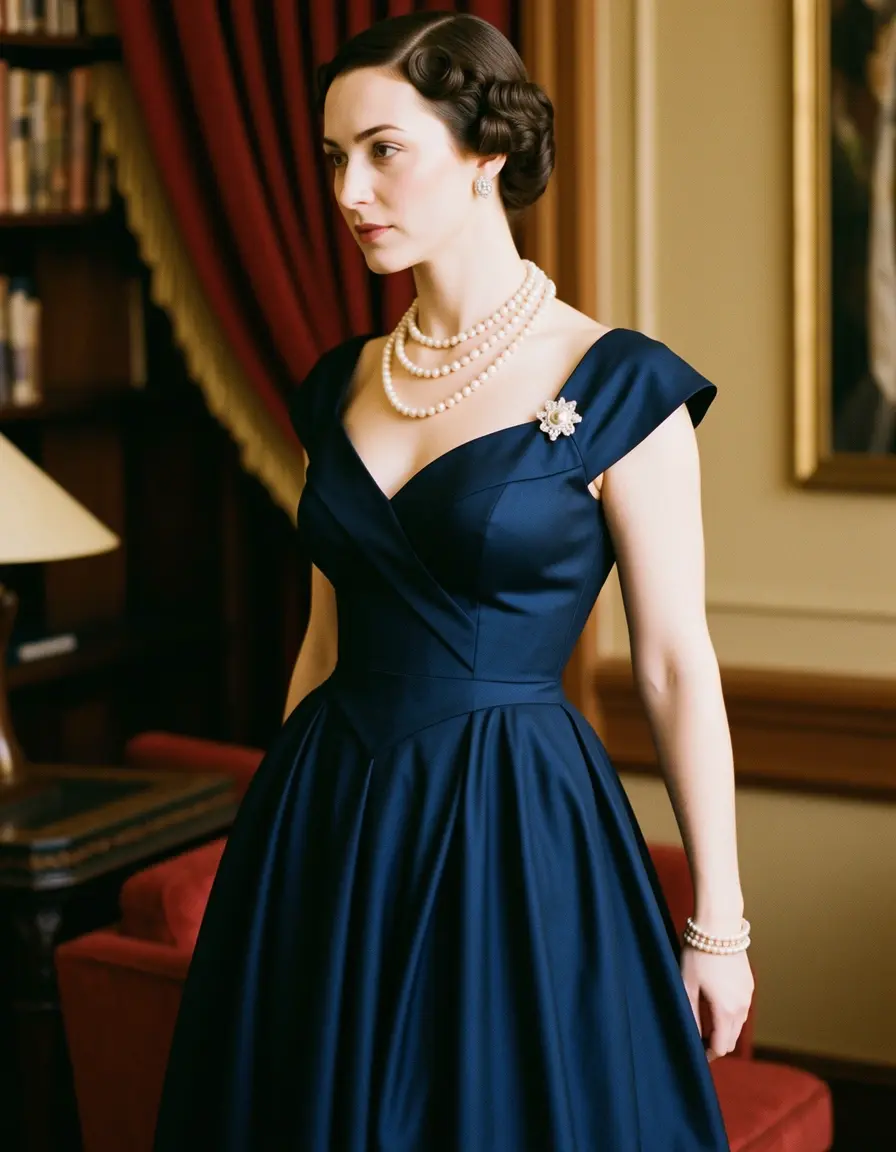Woman wearing drop waist 1920s dress