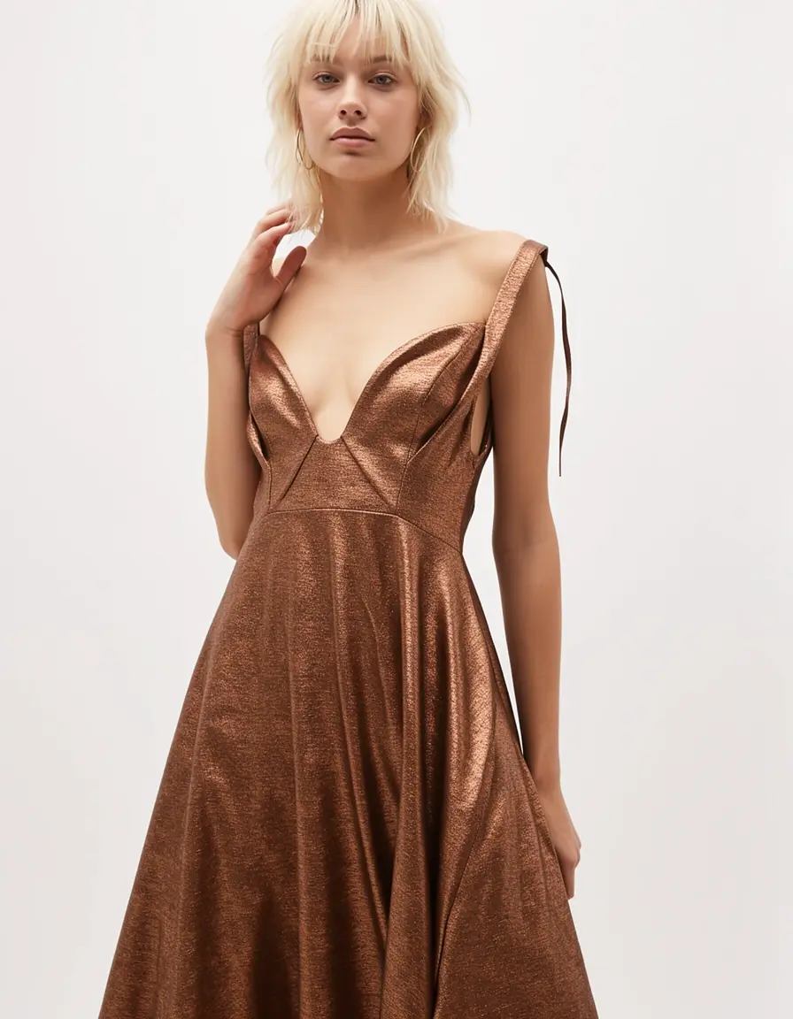 Metallic Kleid in Bronze