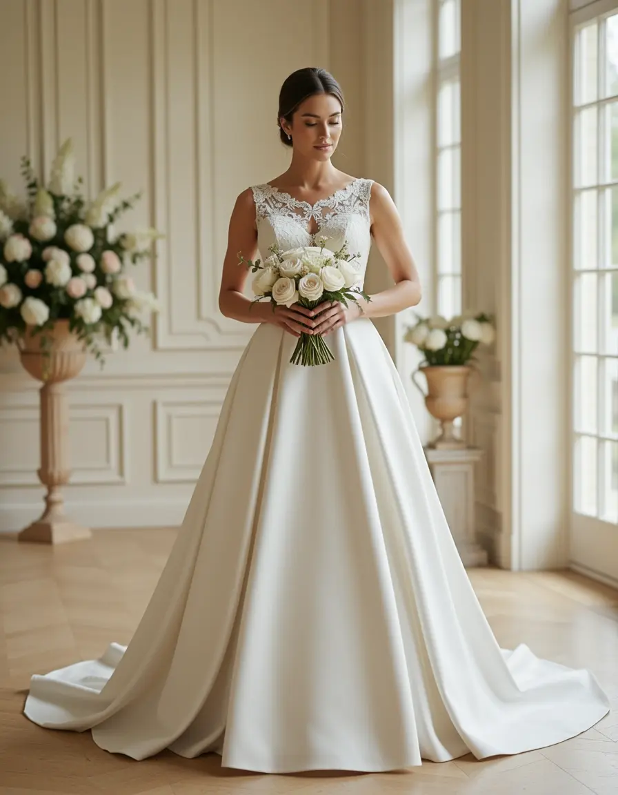 Frau in einer Taft-Robe