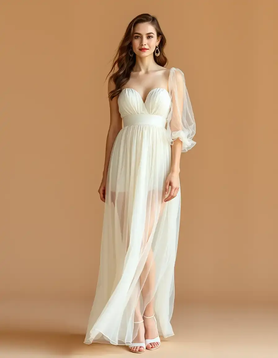 Leichtes Organza Kleid für die Brautmutter