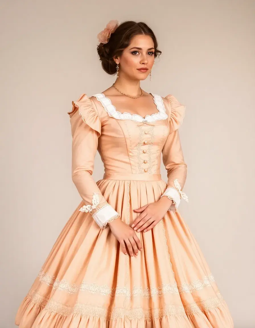Frau im Victorian Style Kleid Englisch historisch