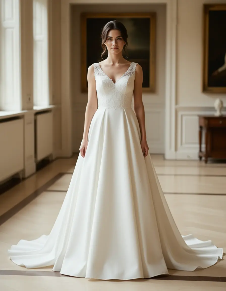 Simple Standesamt Bride Gown