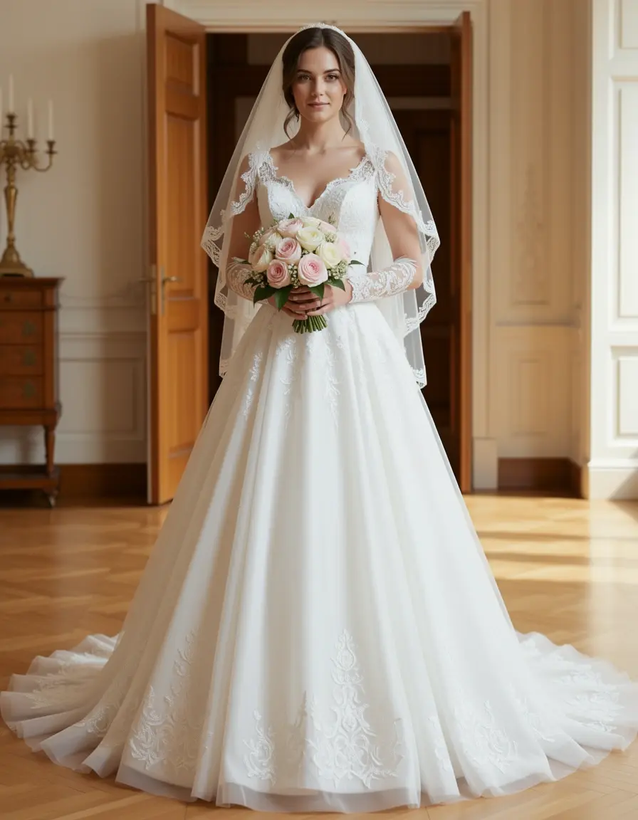 Chiffon Standesamt Bride Dress