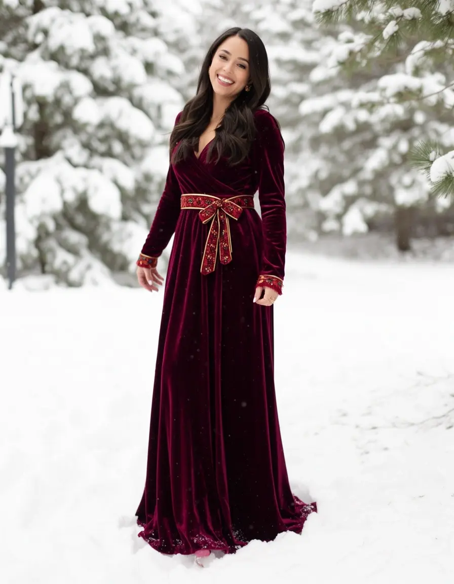 Velvet Long Festive Dress