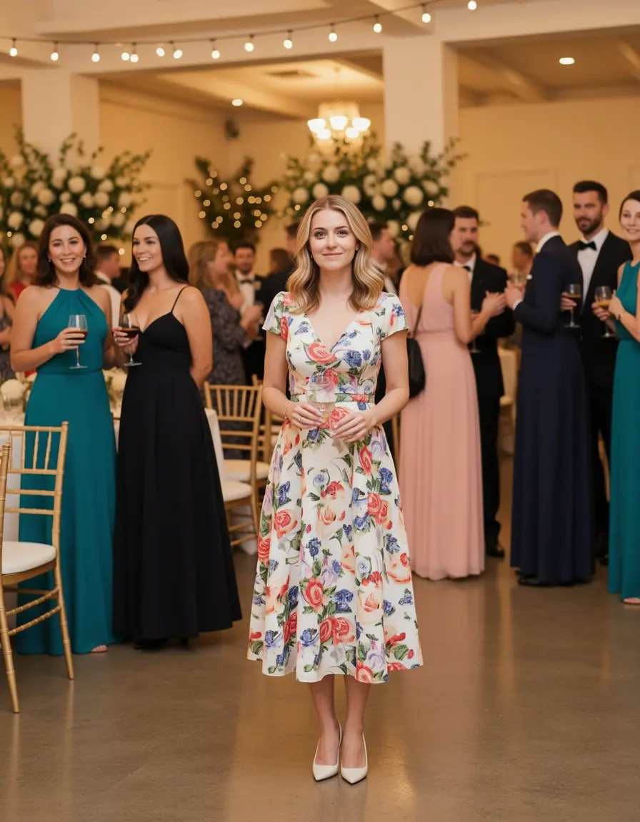 A-Line floral Kleid für Hochzeitsgast