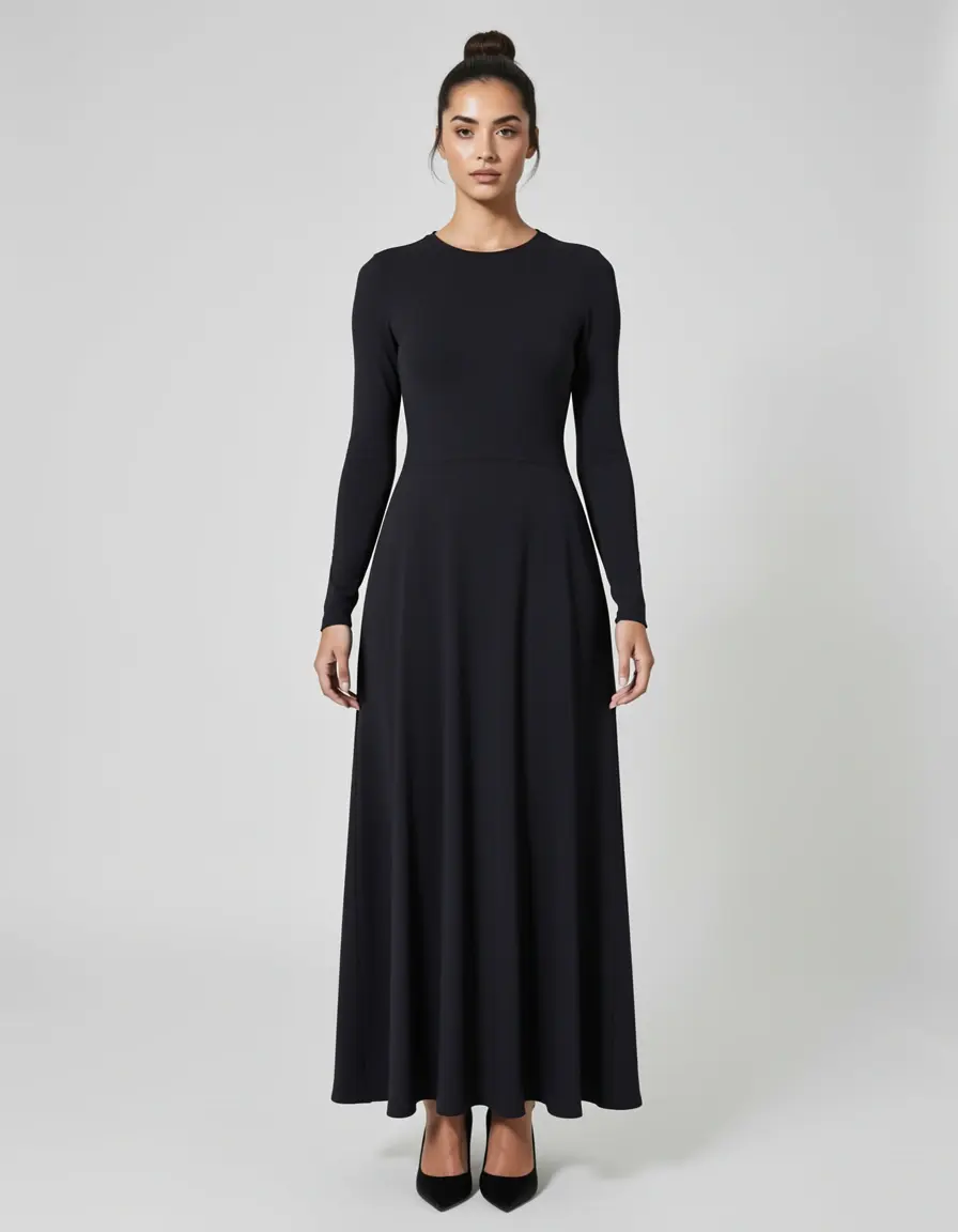 Langärmliges Kleid für große Frauen