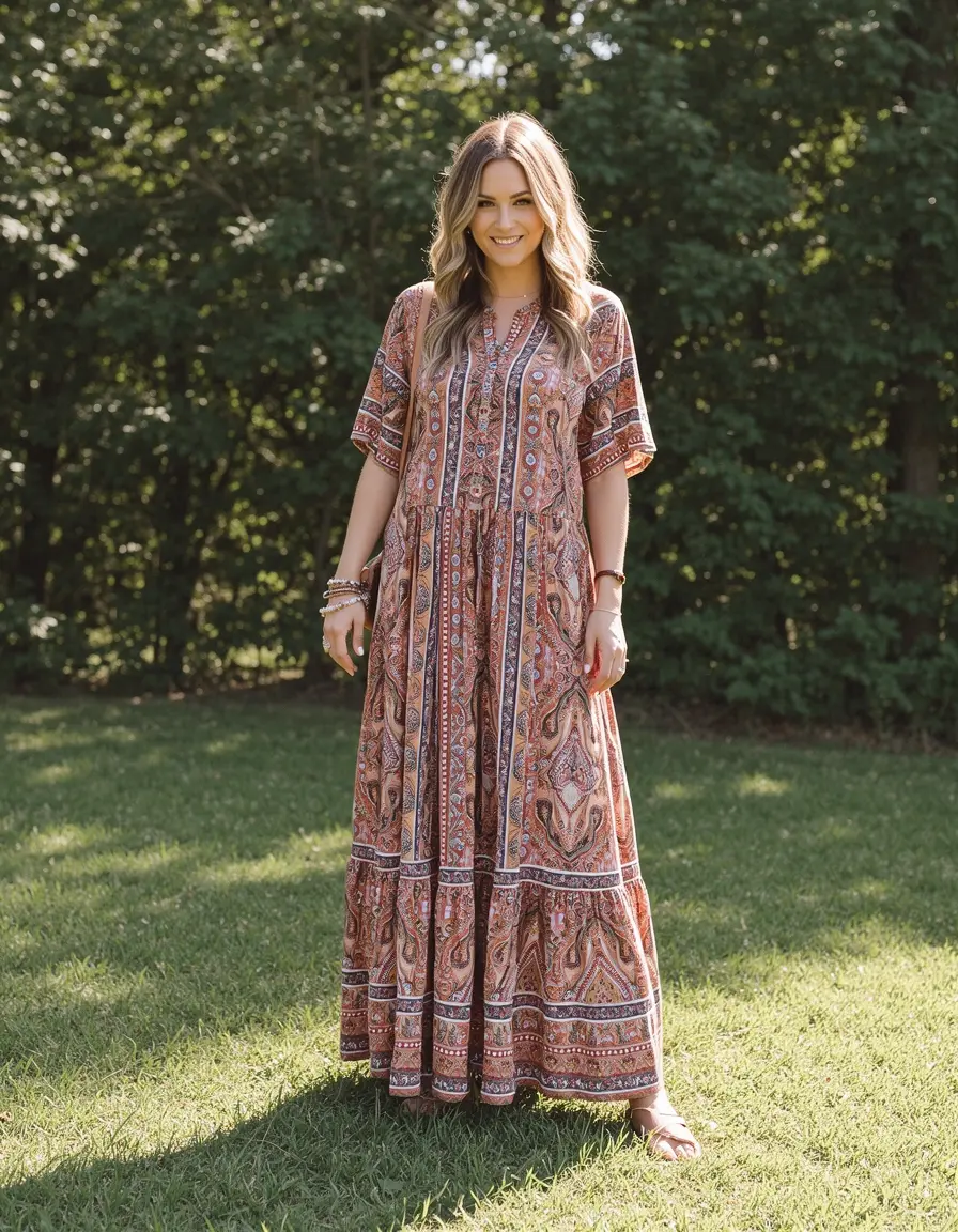 Boho Maxikleid für große Frauen