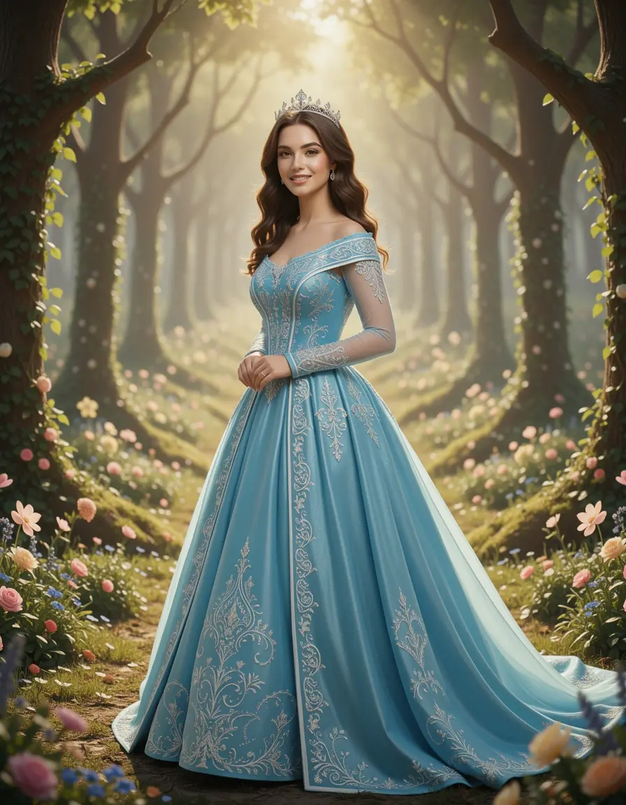 Mädchen im Prinzessinnenkleid wie aus einem Märchen