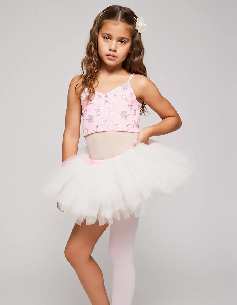 Mädchen in einem bauschigen Tutu-Kleid