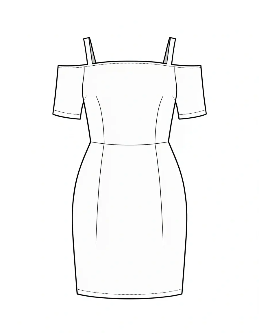 Off-Shoulder Kleid Schnittmuster