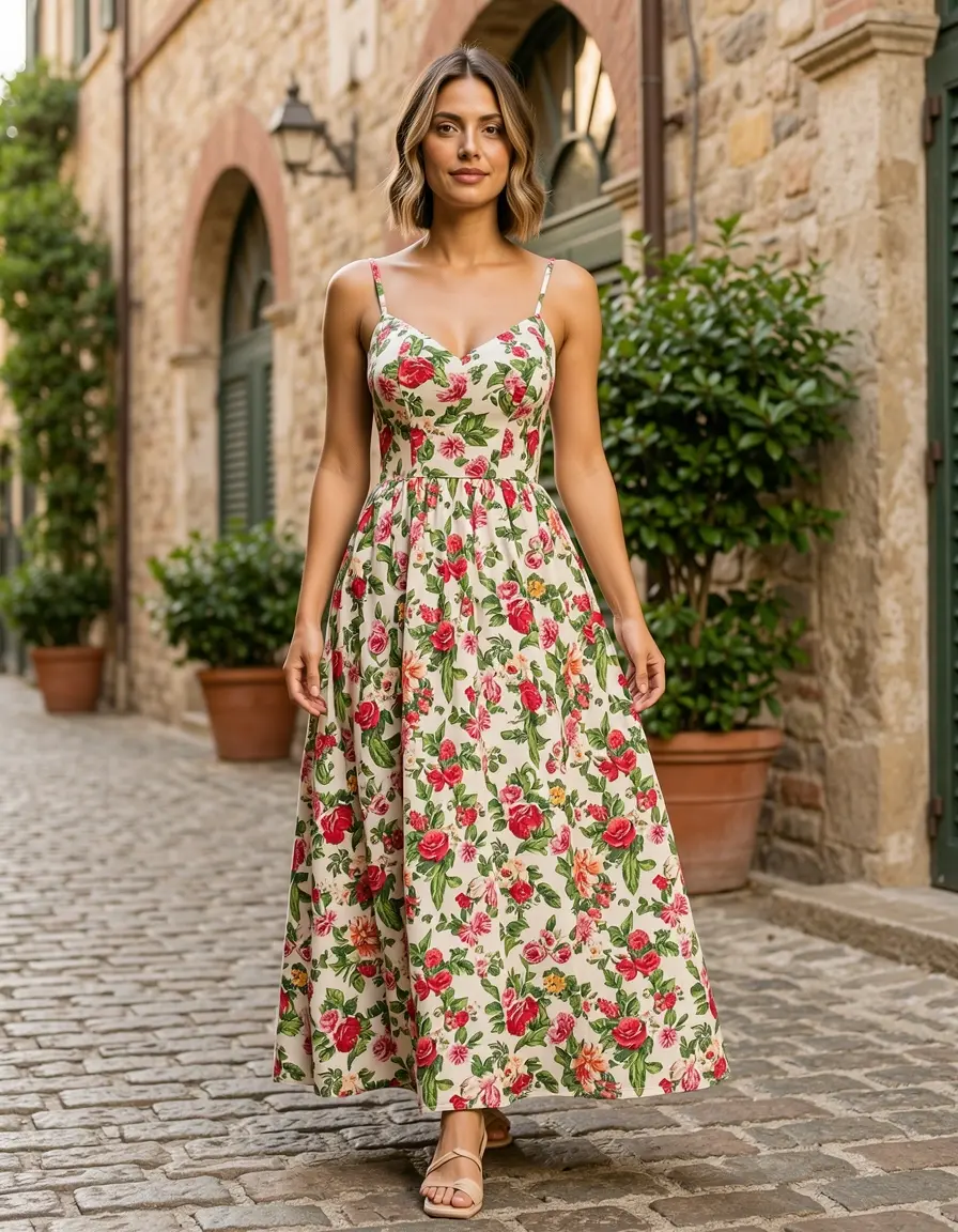 Florales italienisches Sommerkleid