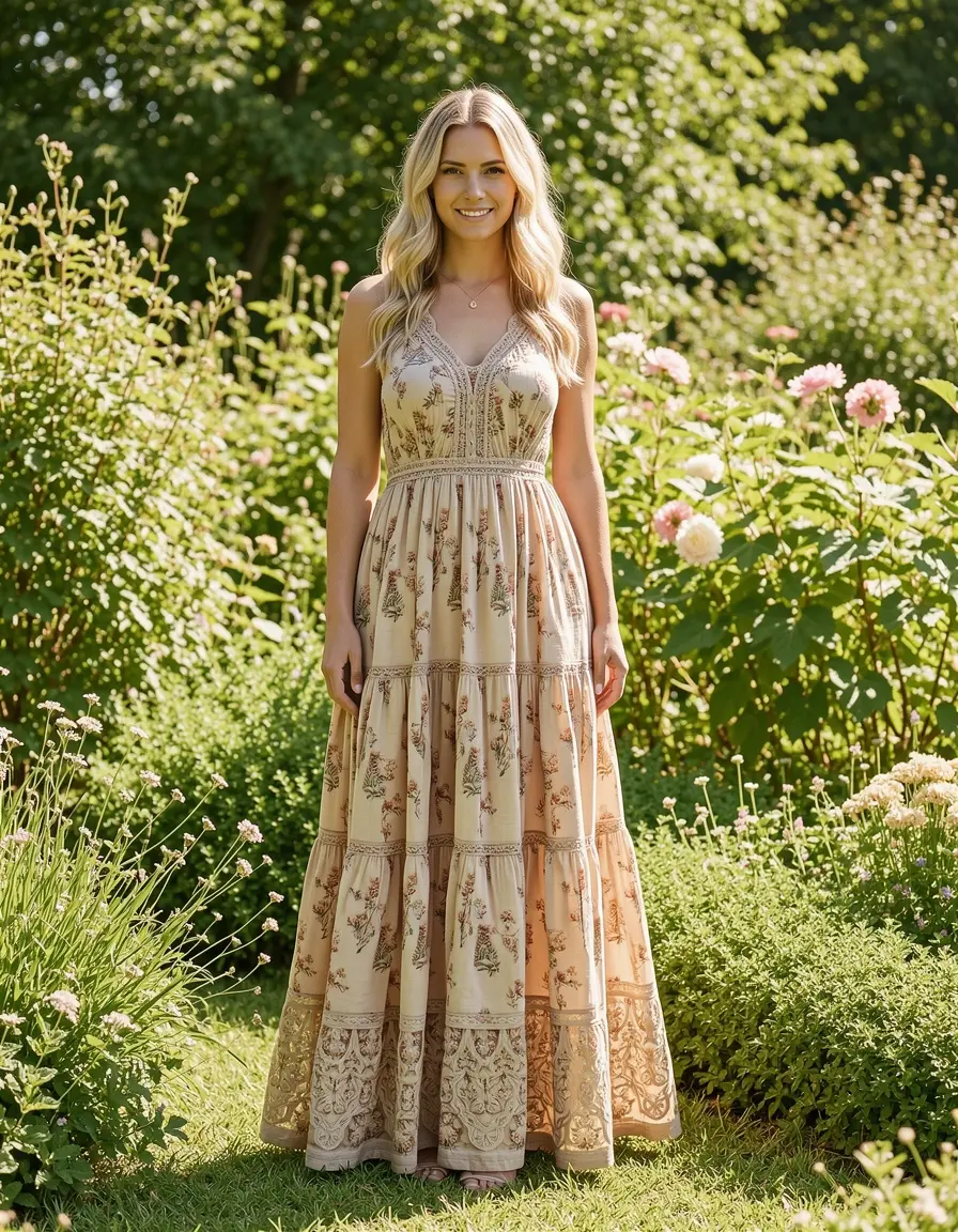Luftiges Boho-Sommerkleid mit Stufen