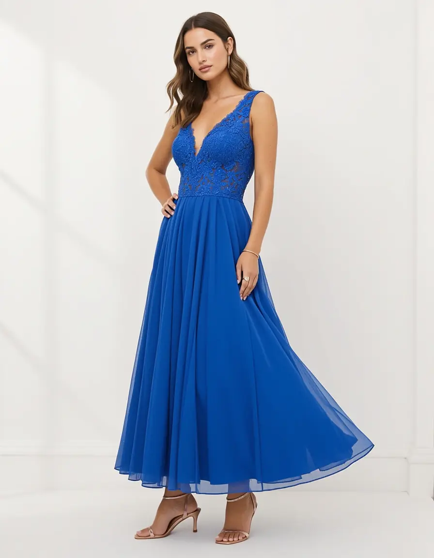 Schickes Midi-Kleid für Hochzeitsgäste