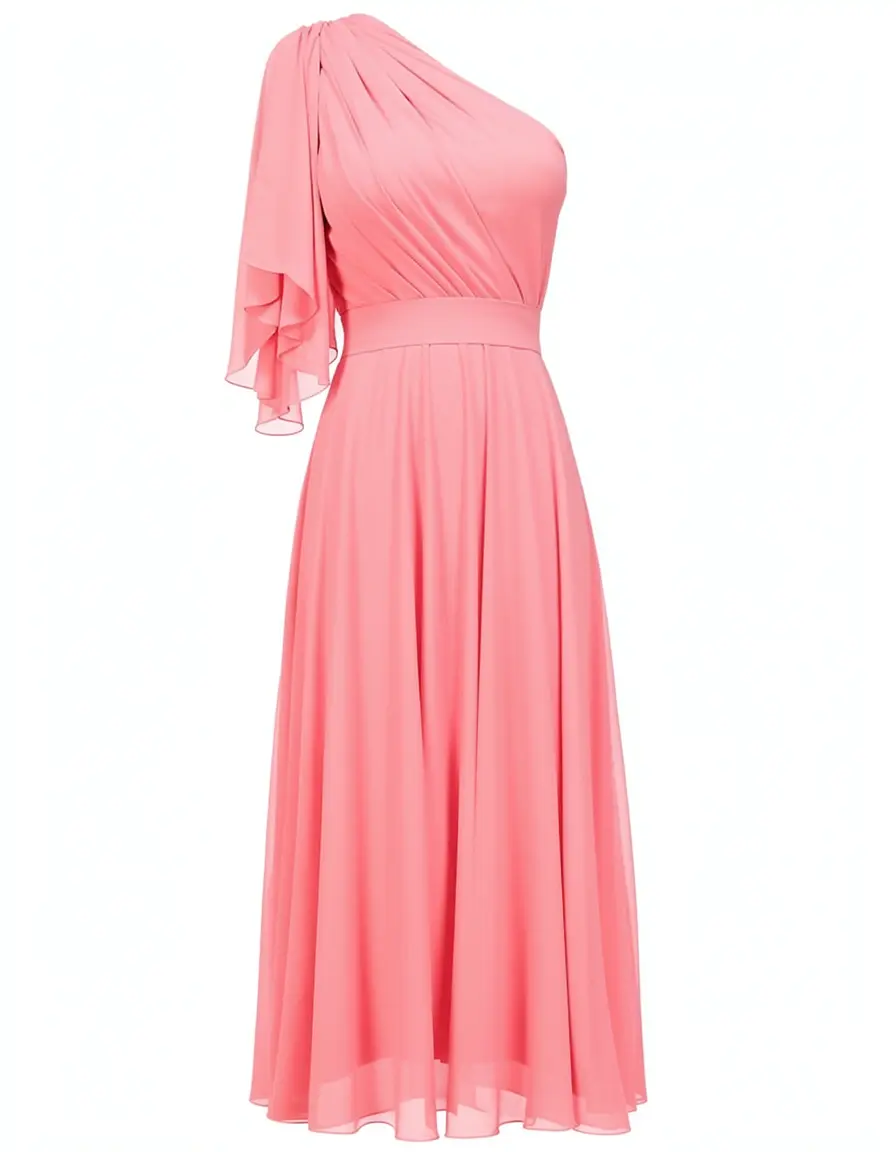 Zartes Chiffon-Kleid mit einem Träger