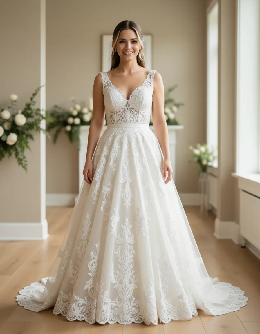 Wedding A-Line Gown - A-Linien Kleid Hochzeit